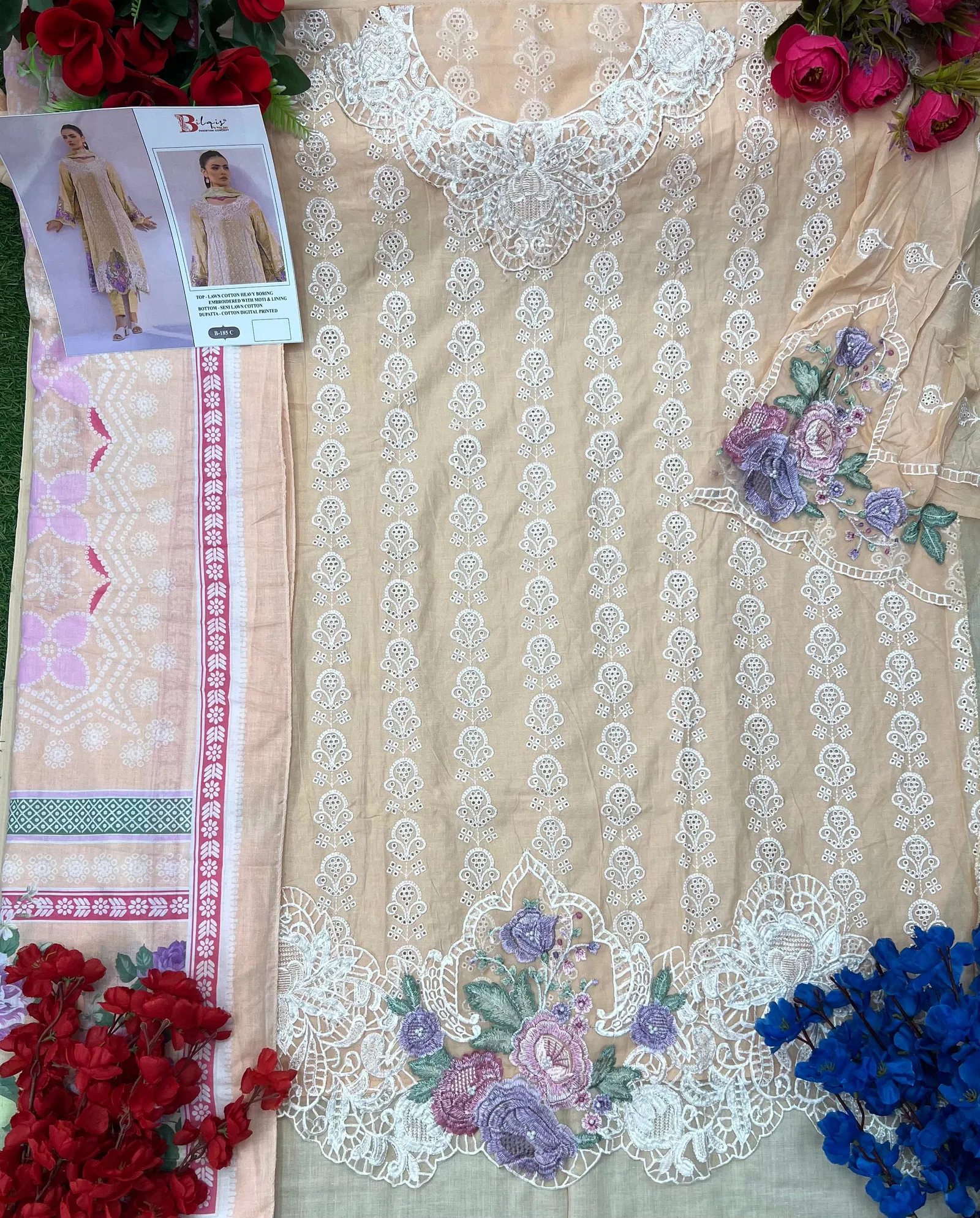 Bilqis B 185 A To D Cambric Lawn Cotton Pakistani Suits Wholesale Shop In Surat